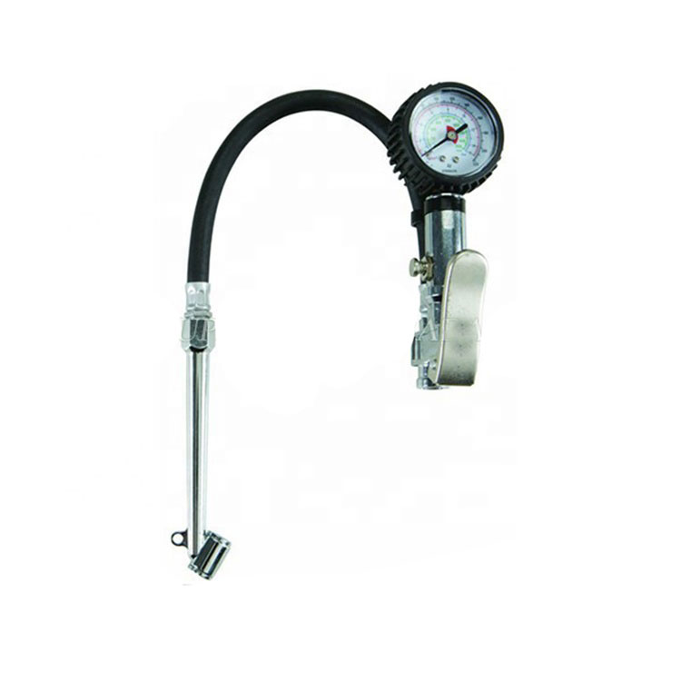 Dual Chuck Tire Inflator With Dial Gauge